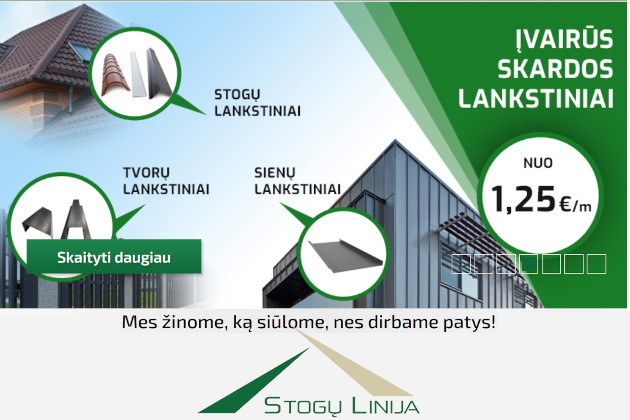 Skardos lankstiniai – profesionalūs sprendimai jūsų stogui ir fasadui