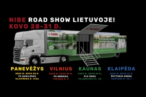 NIBE šilumos siurblių ekspomobilis vėl Lietuvoje! Aplankykte NIBE Road SHow parodą ant ratų Vilniuje, Kaune ir Klaipėdoje 
