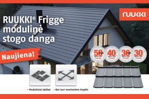 Plieninė modulinė stogo danga Ruukki Frigge – modernūs, paprastai transportuojami ir montuojami lakštai